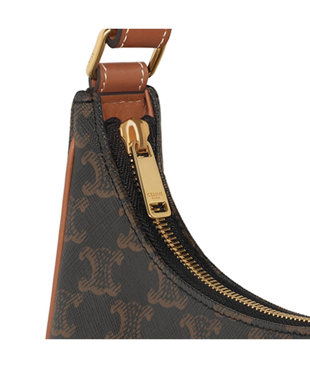 CELINE Коричневая кожаная сумка через плечо, фото 7