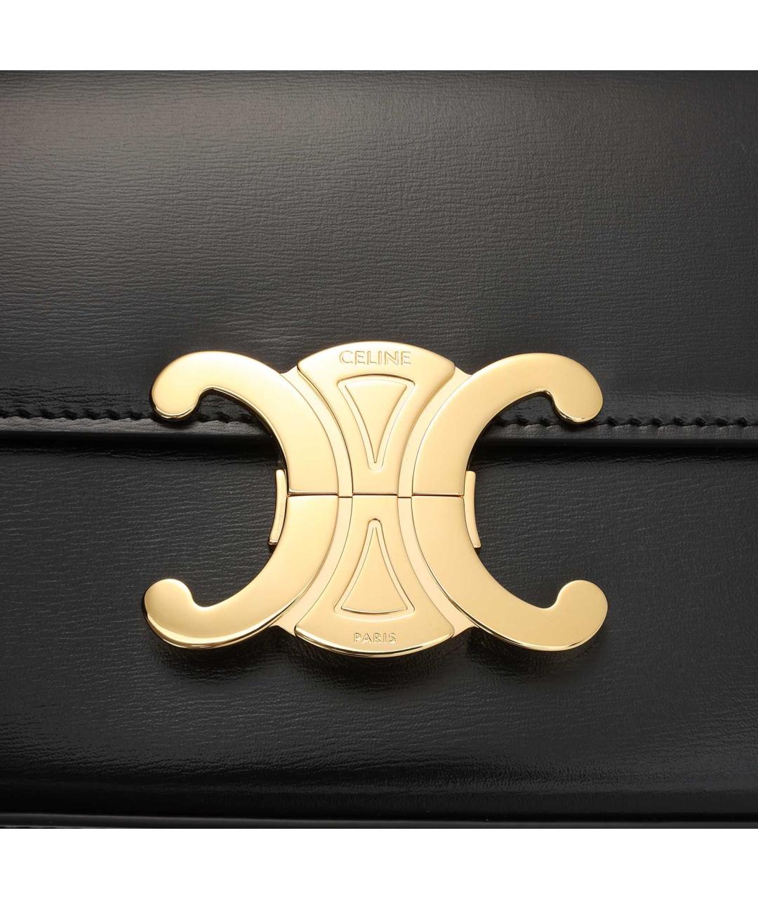 CELINE Черная кожаная сумка через плечо, фото 5