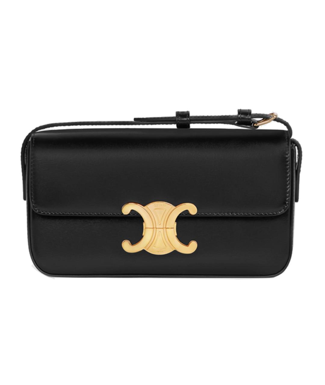 CELINE Черная кожаная сумка через плечо, фото 1