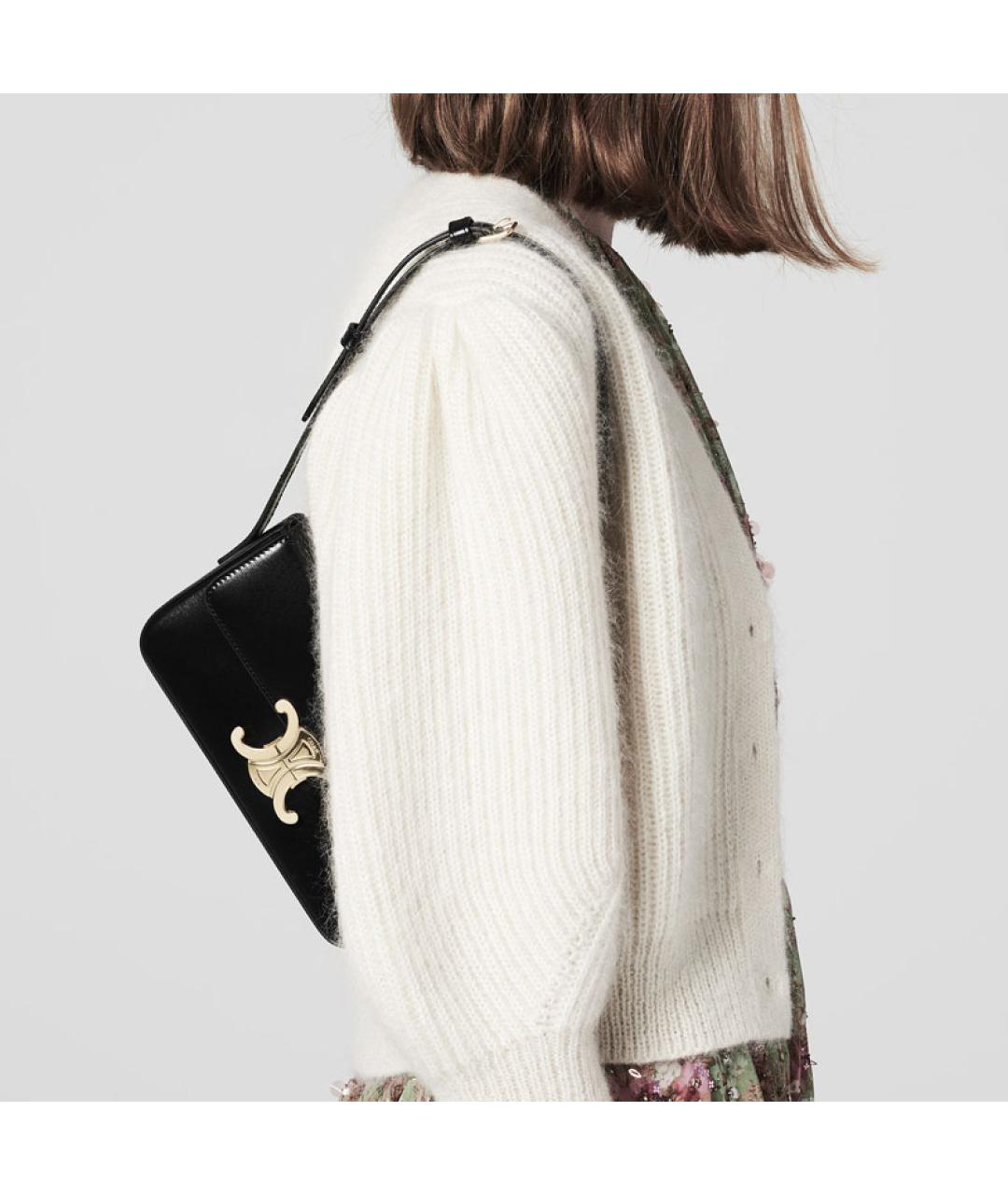 CELINE Черная кожаная сумка через плечо, фото 7