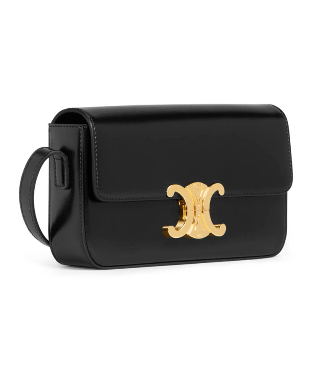 CELINE Черная кожаная сумка через плечо, фото 2