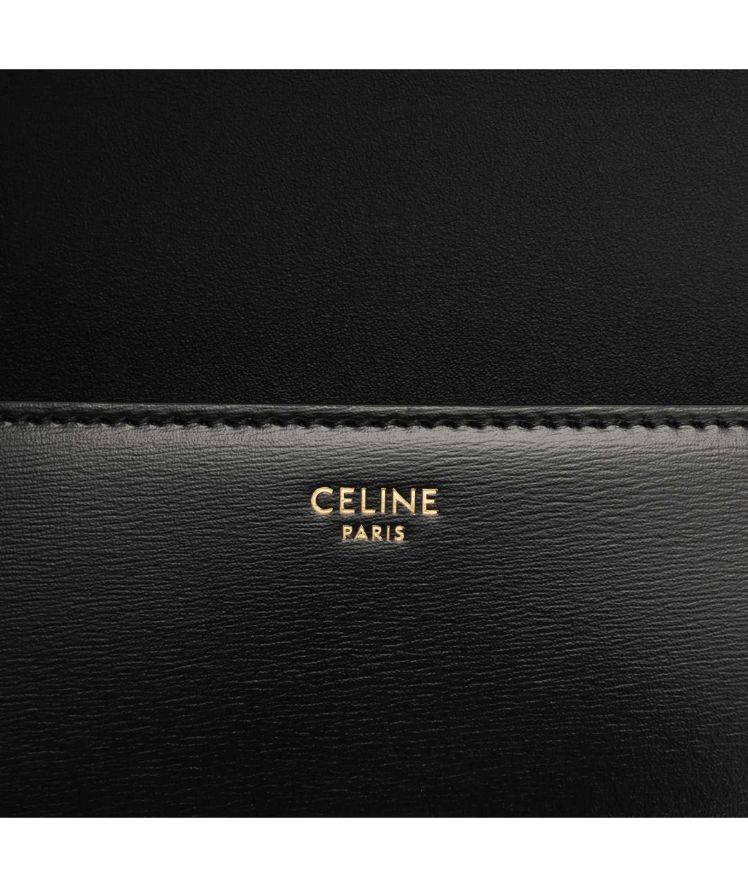 CELINE Черная кожаная сумка через плечо, фото 6