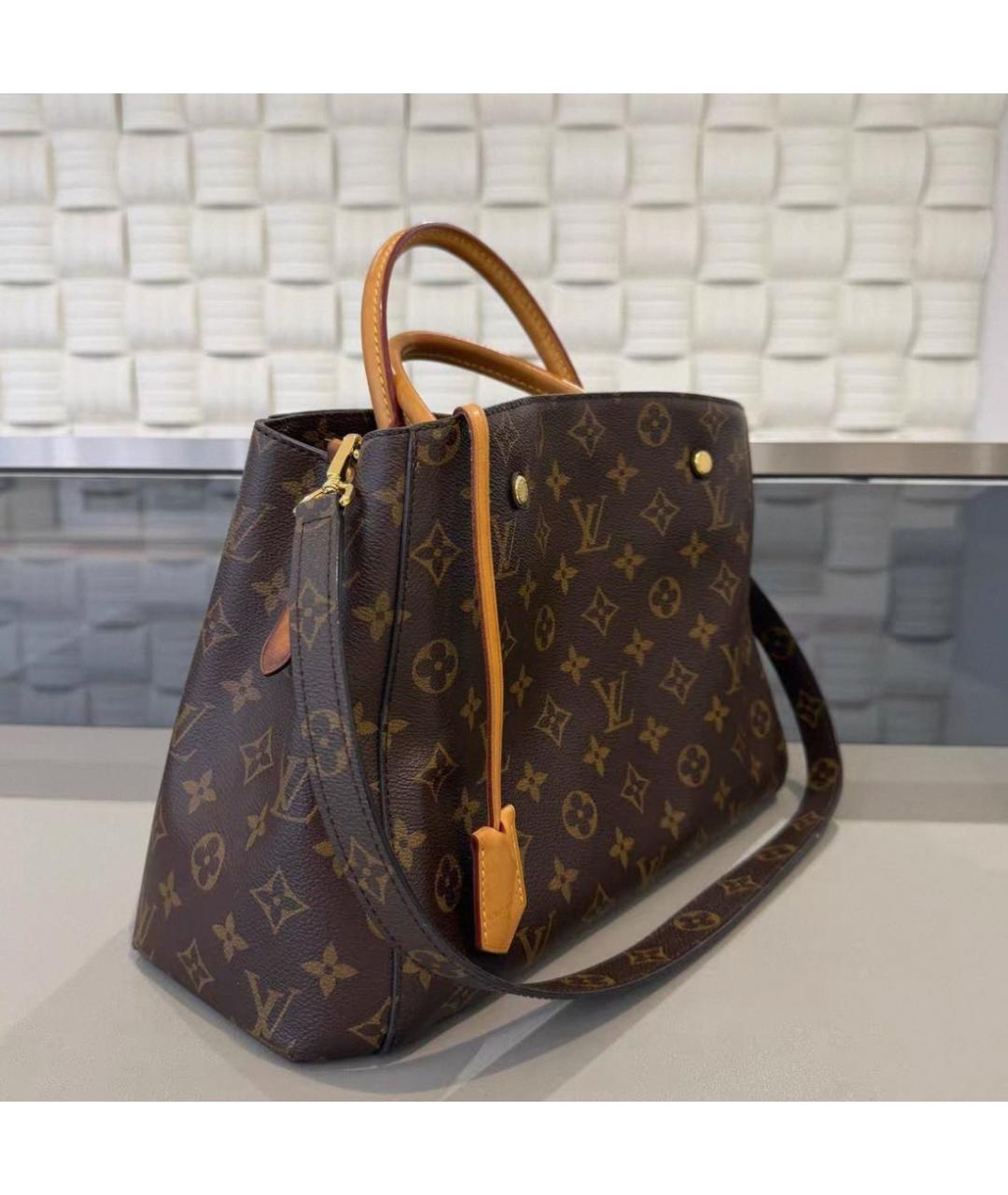 LOUIS VUITTON Коричневая сумка с короткими ручками, фото 5