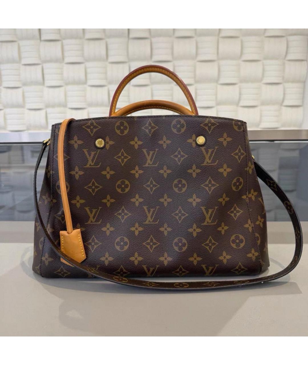 LOUIS VUITTON Коричневая сумка с короткими ручками, фото 2