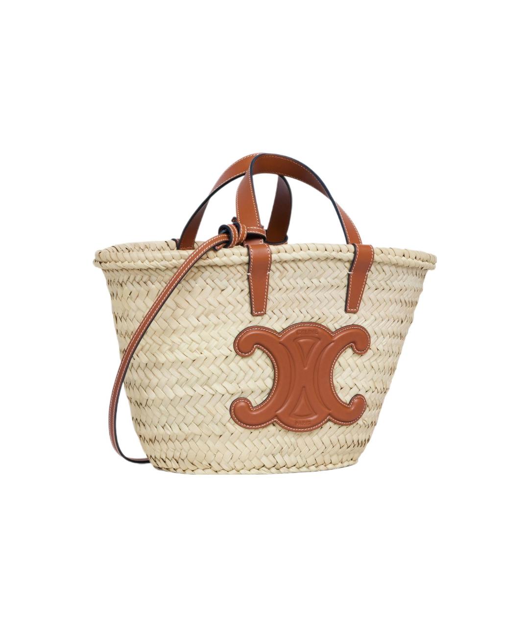 CELINE Бежевая пелетеная сумка через плечо, фото 2