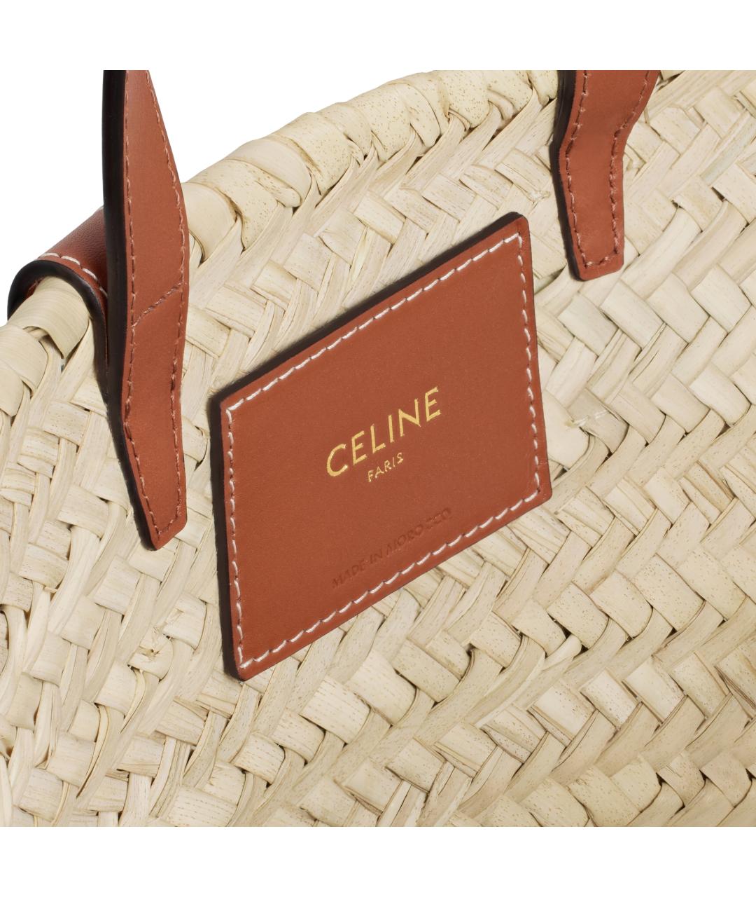 CELINE Бежевая пелетеная сумка через плечо, фото 4