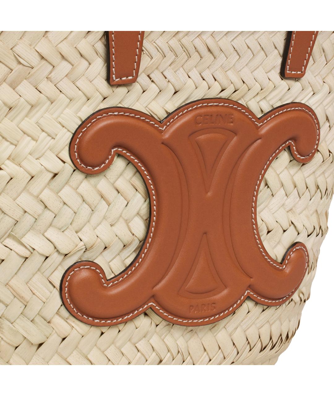 CELINE Бежевая пелетеная сумка через плечо, фото 5