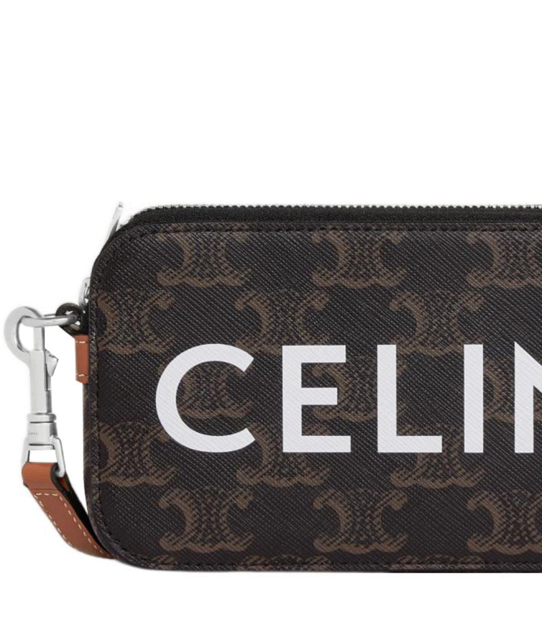 CELINE Коричневая кожаная сумка на плечо, фото 5