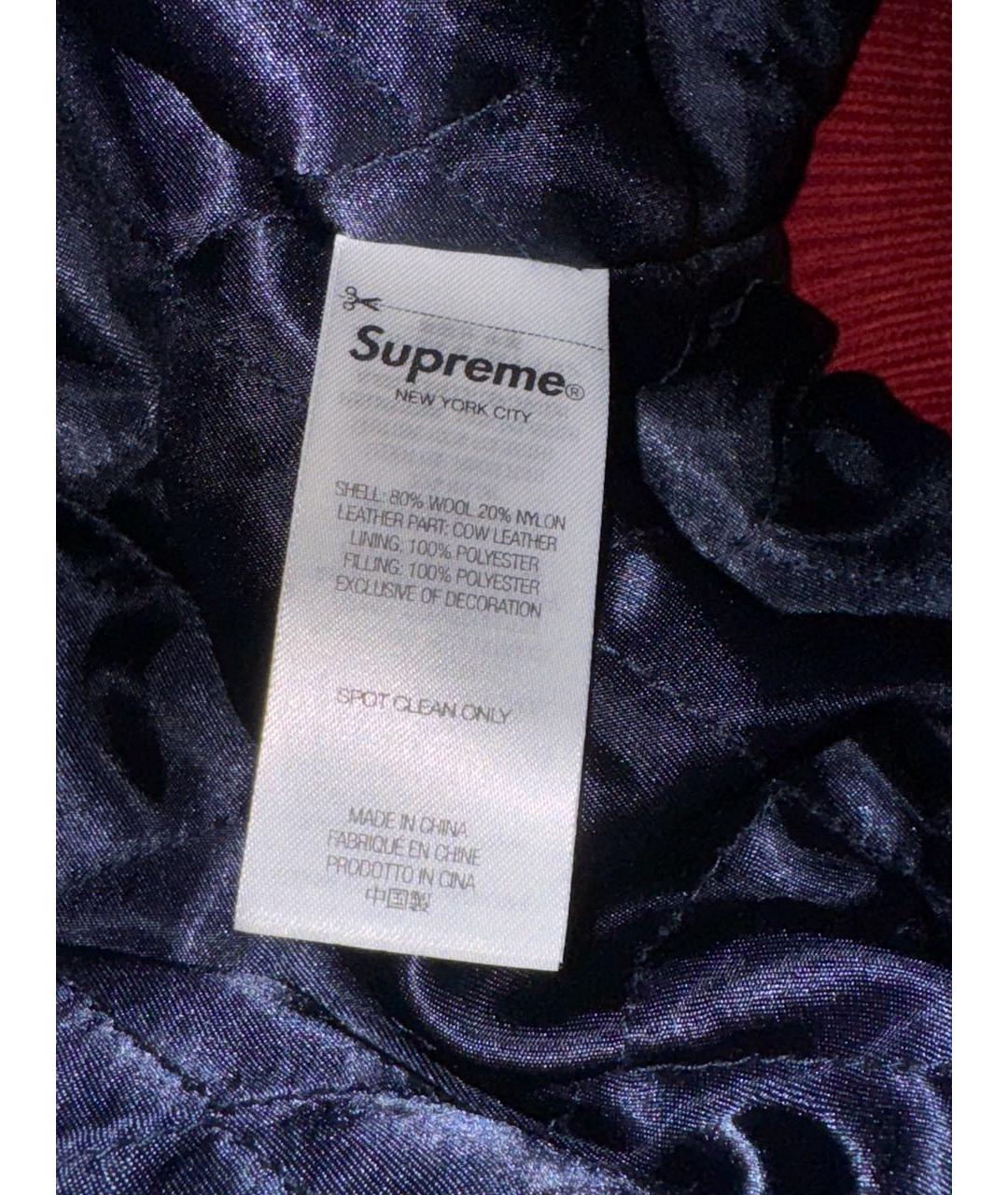 SUPREME Темно-синяя шерстяная куртка, фото 5