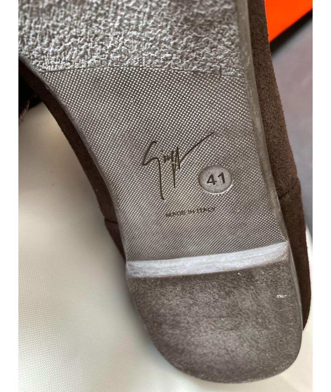 GIUSEPPE ZANOTTI DESIGN Коричневые замшевые сапоги, фото 6