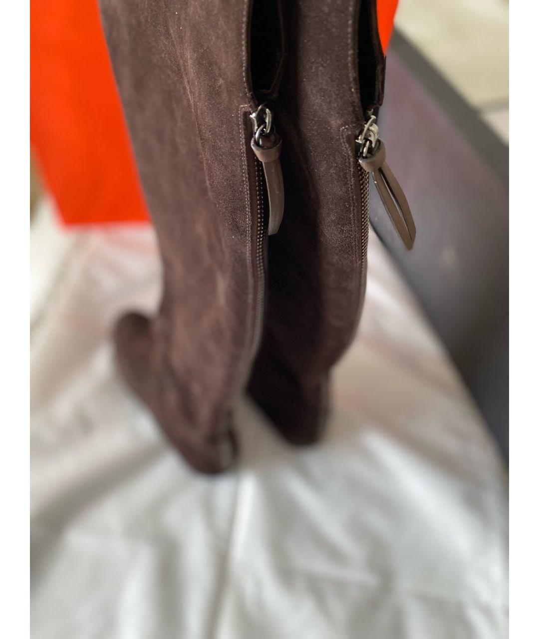 GIUSEPPE ZANOTTI DESIGN Коричневые замшевые сапоги, фото 4