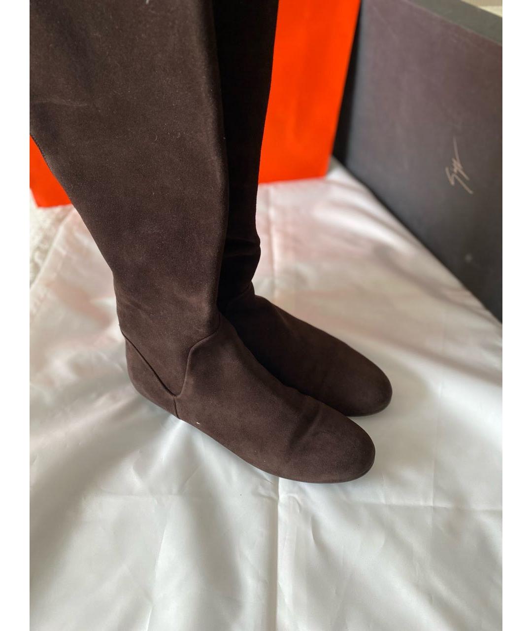 GIUSEPPE ZANOTTI DESIGN Коричневые замшевые сапоги, фото 3