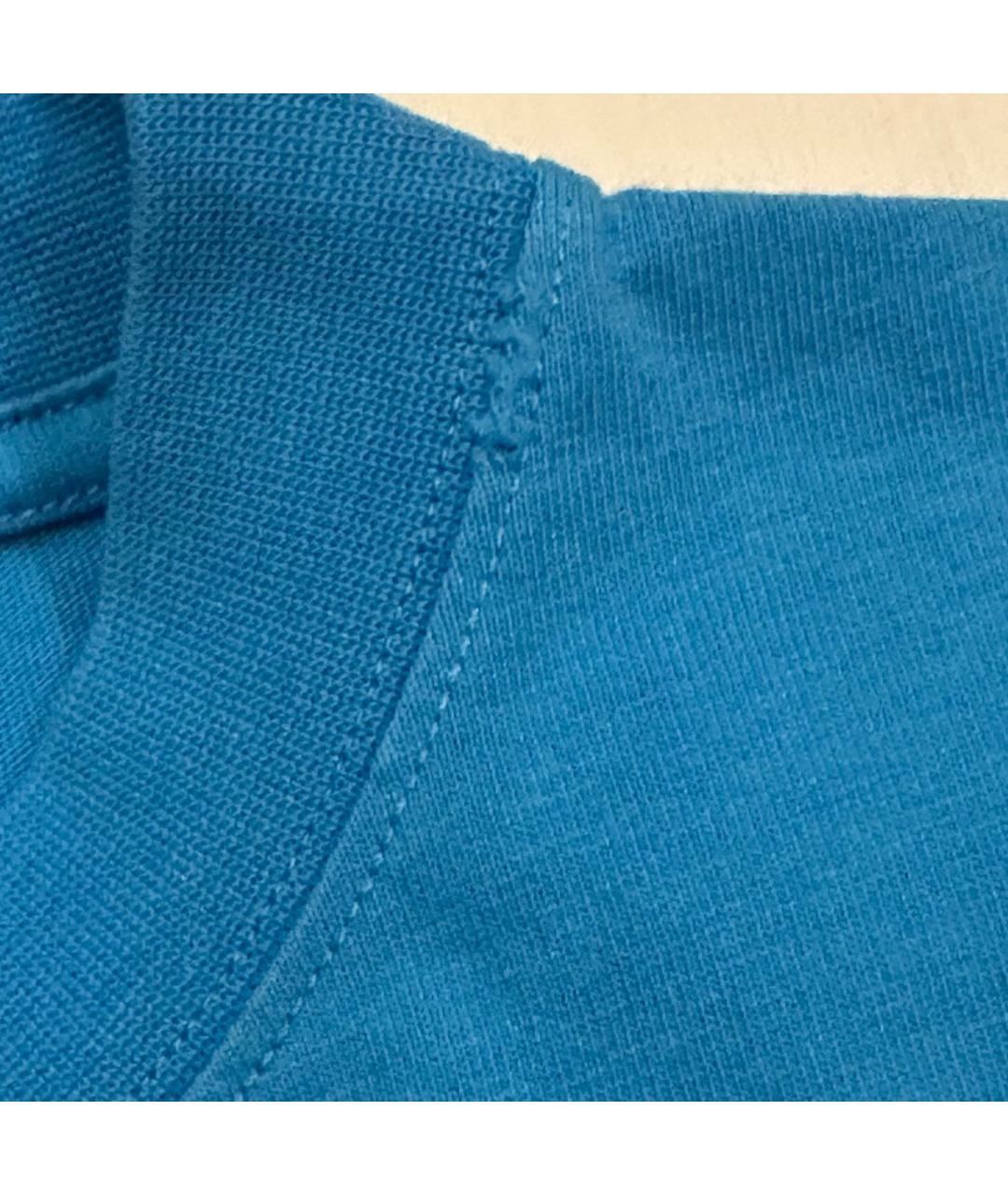 BALENCIAGA Голубая хлопковая футболка, фото 6