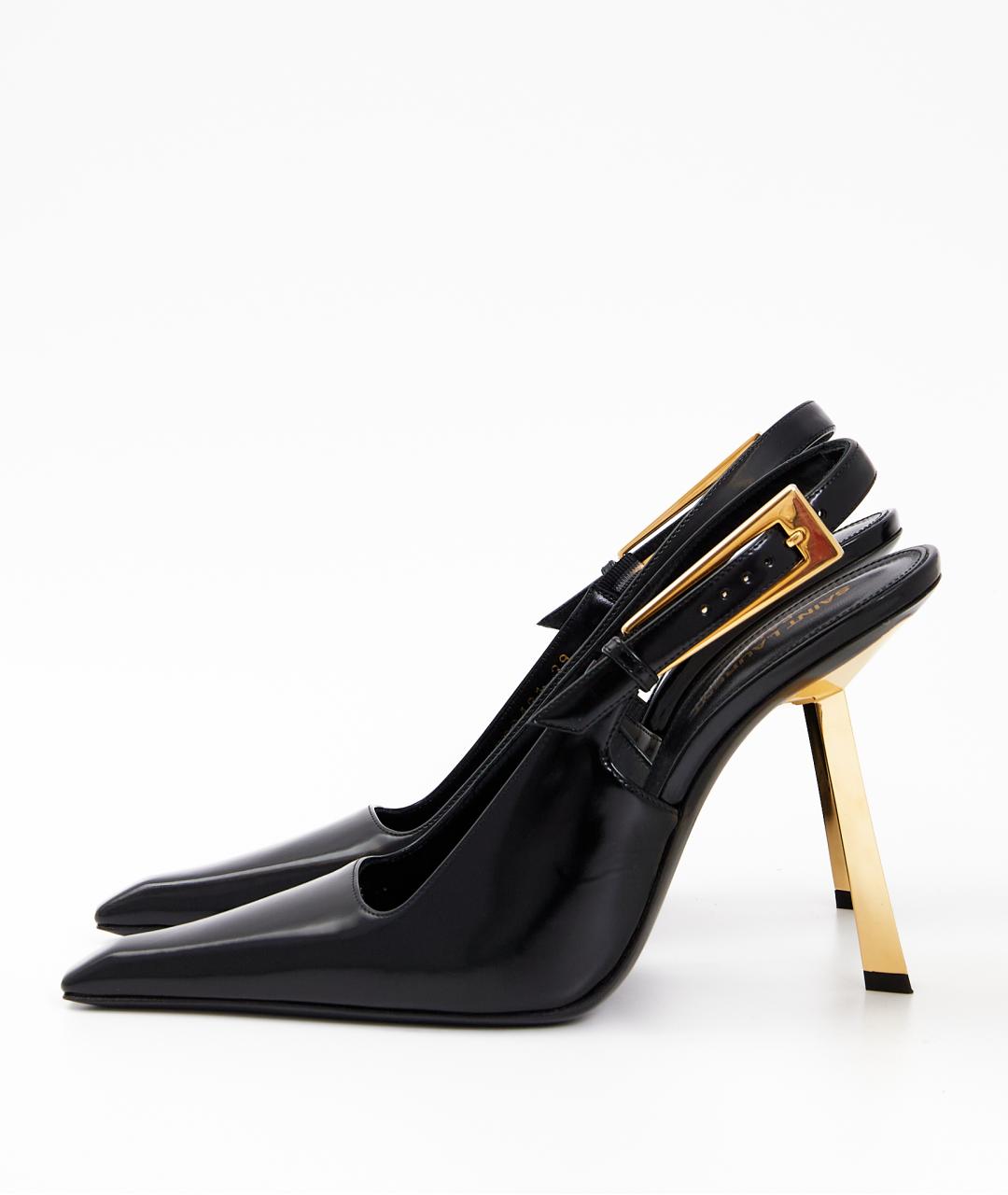 SAINT LAURENT Черные туфли из лакированной кожи, фото 3