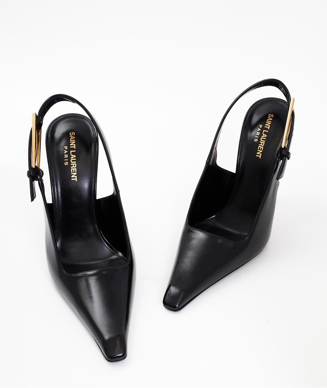 SAINT LAURENT Черные туфли из лакированной кожи, фото 4