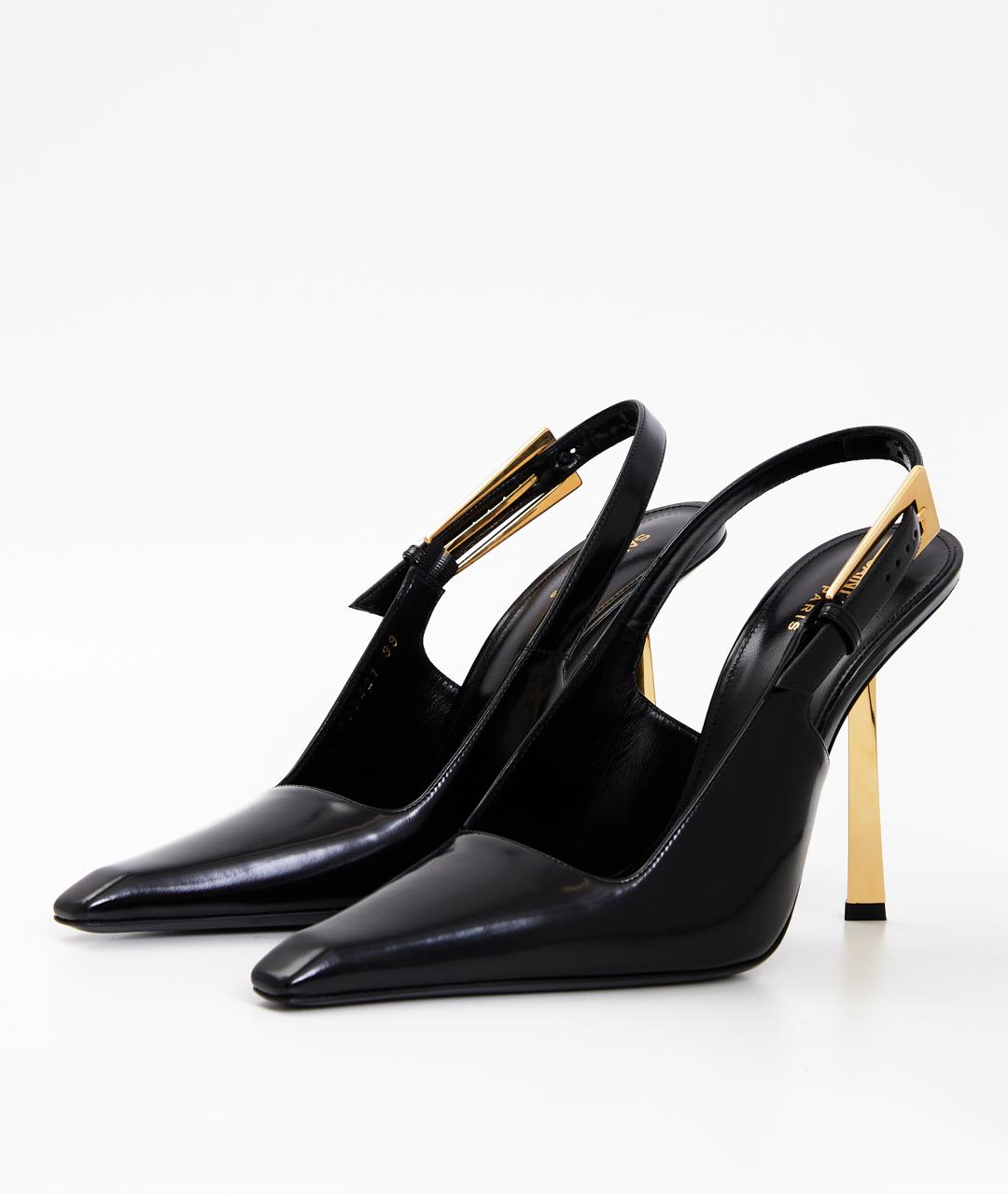 SAINT LAURENT Черные туфли из лакированной кожи, фото 2