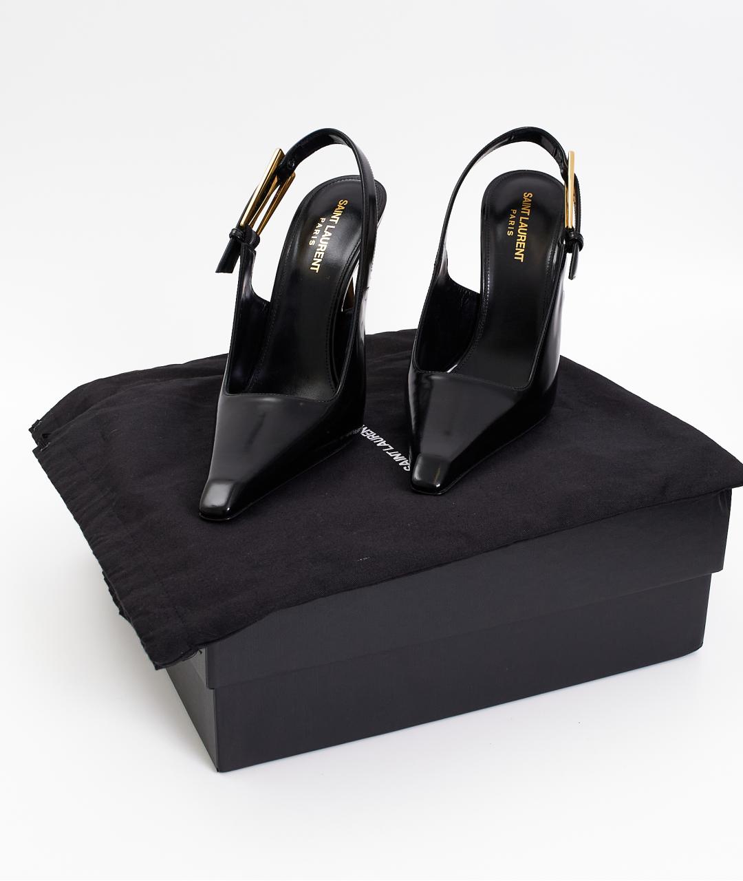 SAINT LAURENT Черные туфли из лакированной кожи, фото 8