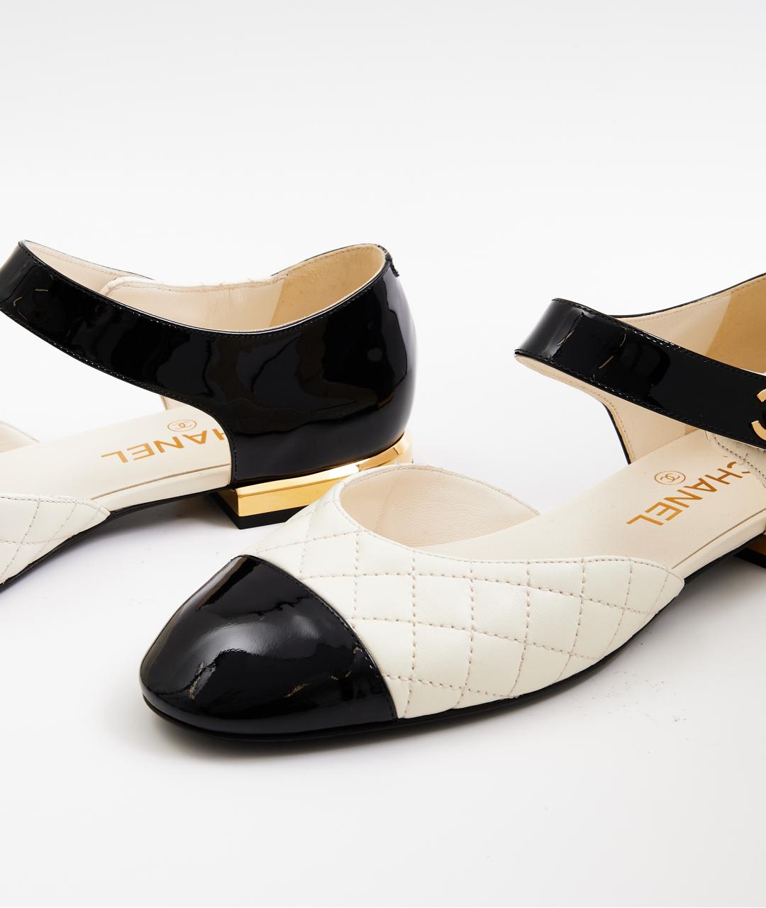 CHANEL Белые кожаные балетки, фото 4