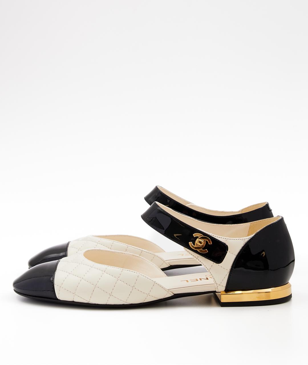 CHANEL Белые кожаные балетки, фото 2