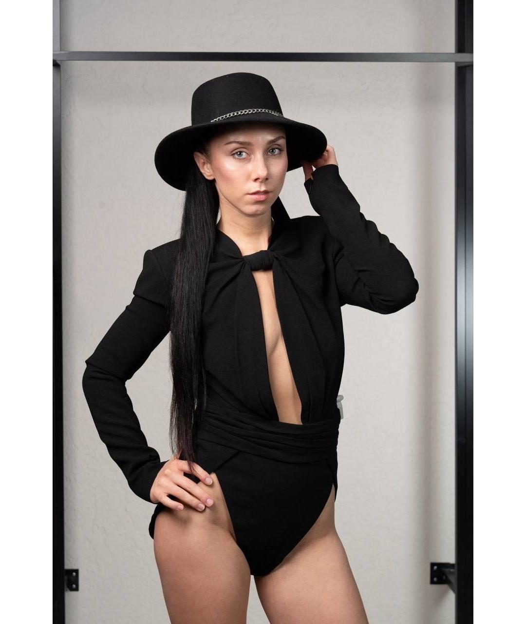 SAINT LAURENT Черное полиэстеровое боди, фото 4