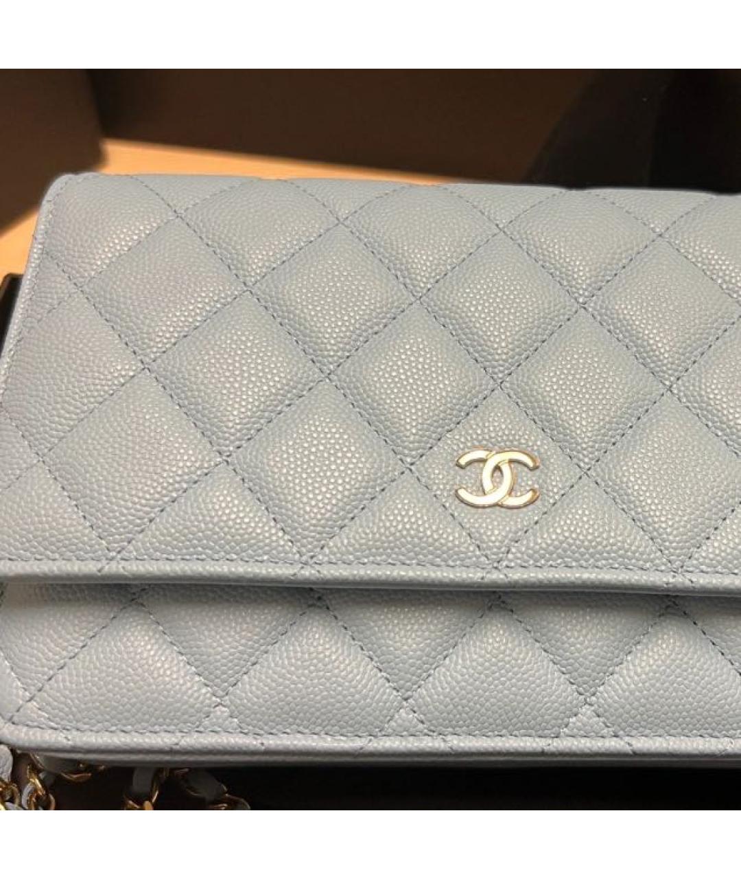 CHANEL Серая кожаная сумка через плечо, фото 3