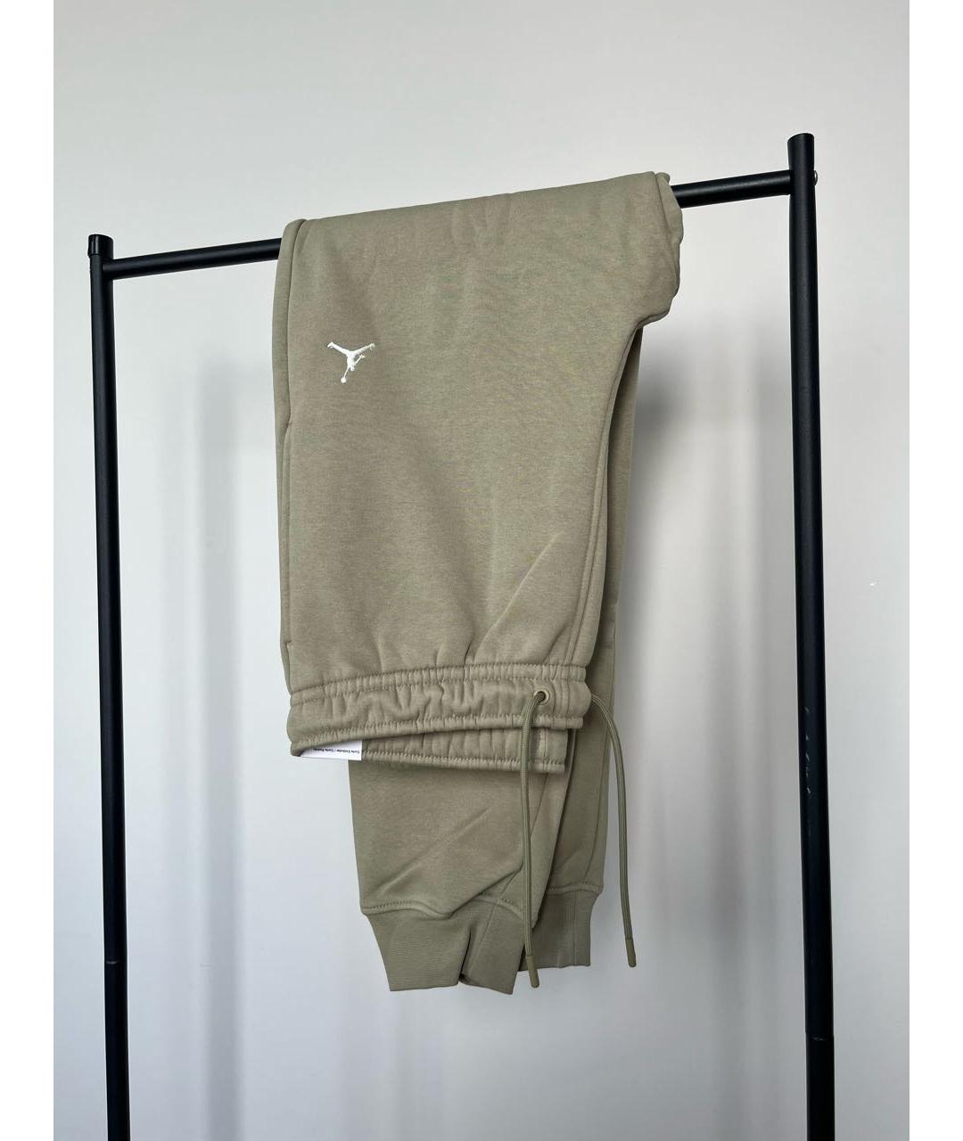 JORDAN Зеленые хлопковые повседневные брюки, фото 2