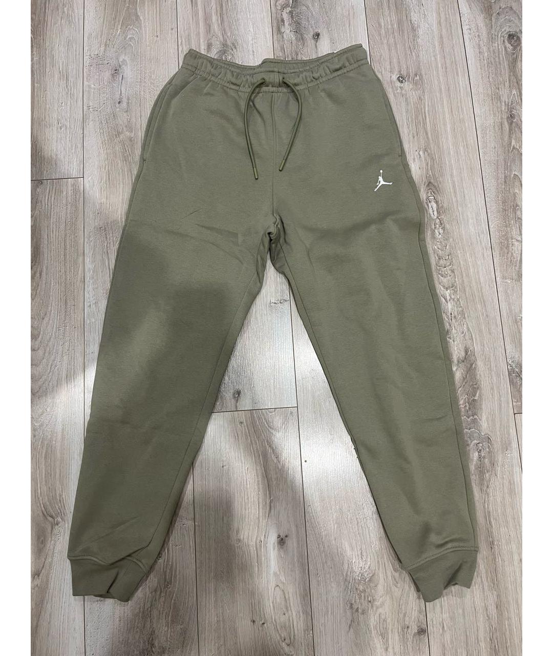JORDAN Зеленые хлопковые повседневные брюки, фото 8