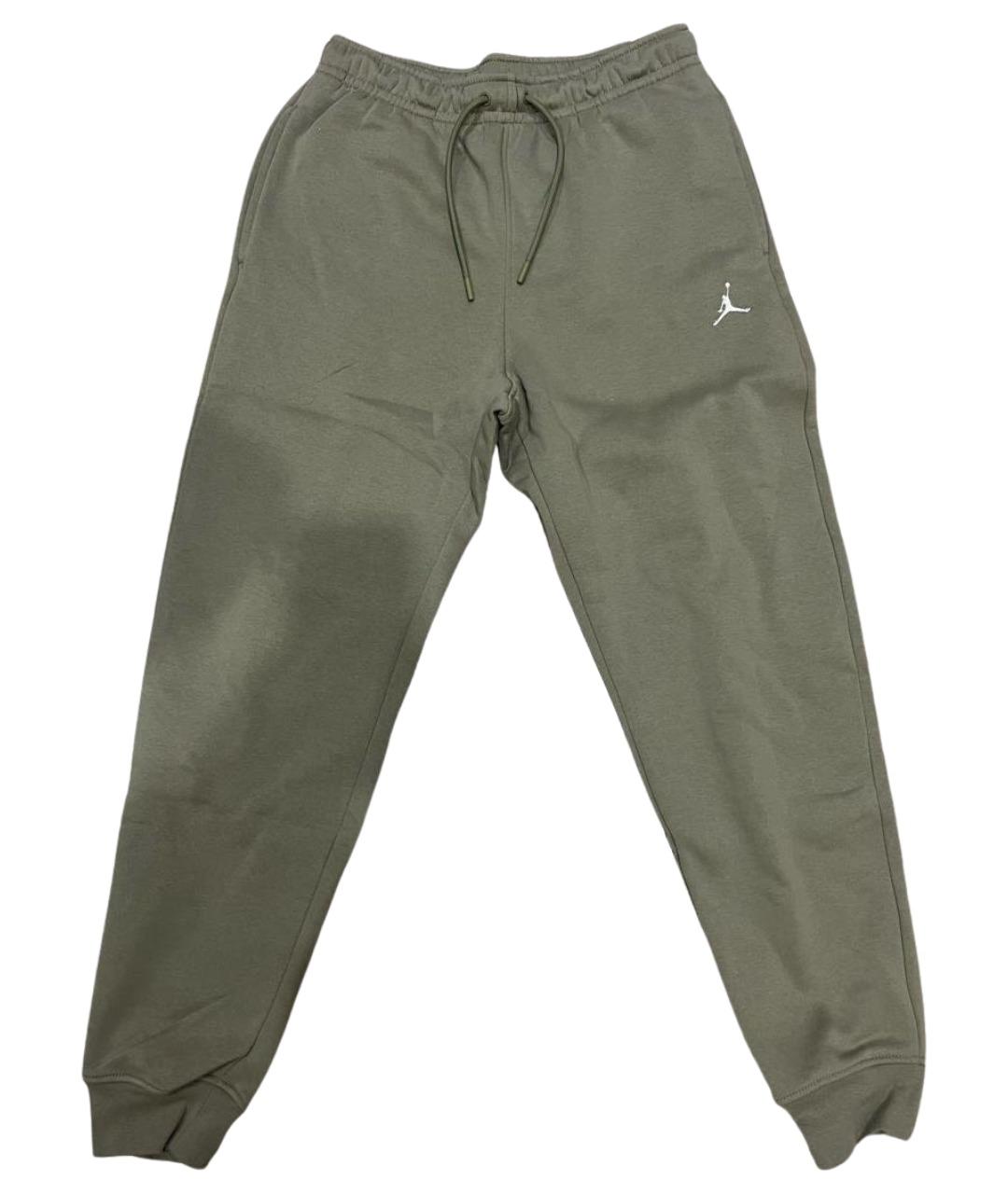 JORDAN Зеленые хлопковые повседневные брюки, фото 1