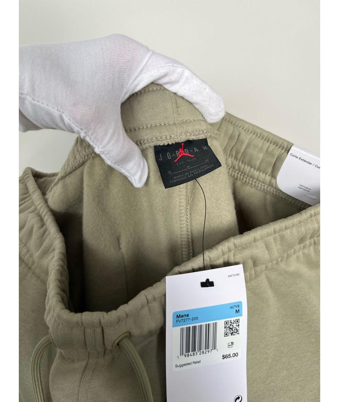 JORDAN Зеленые хлопковые повседневные брюки, фото 3