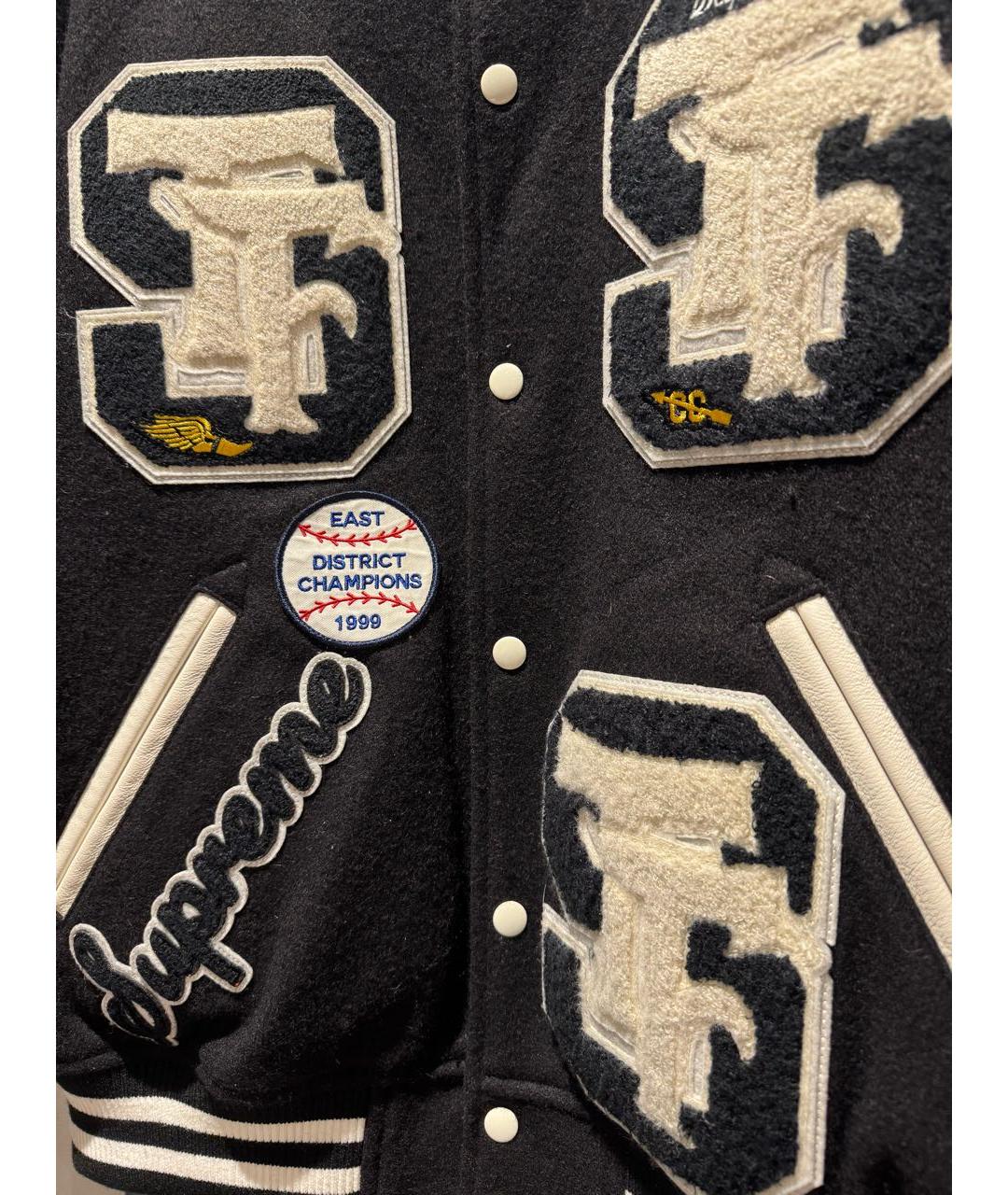 SUPREME Черная шерстяная куртка, фото 4