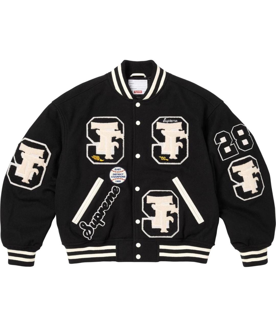 SUPREME Черная шерстяная куртка, фото 7