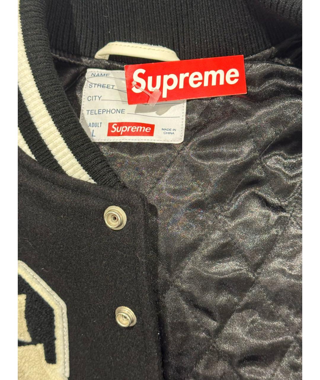 SUPREME Черная шерстяная куртка, фото 6