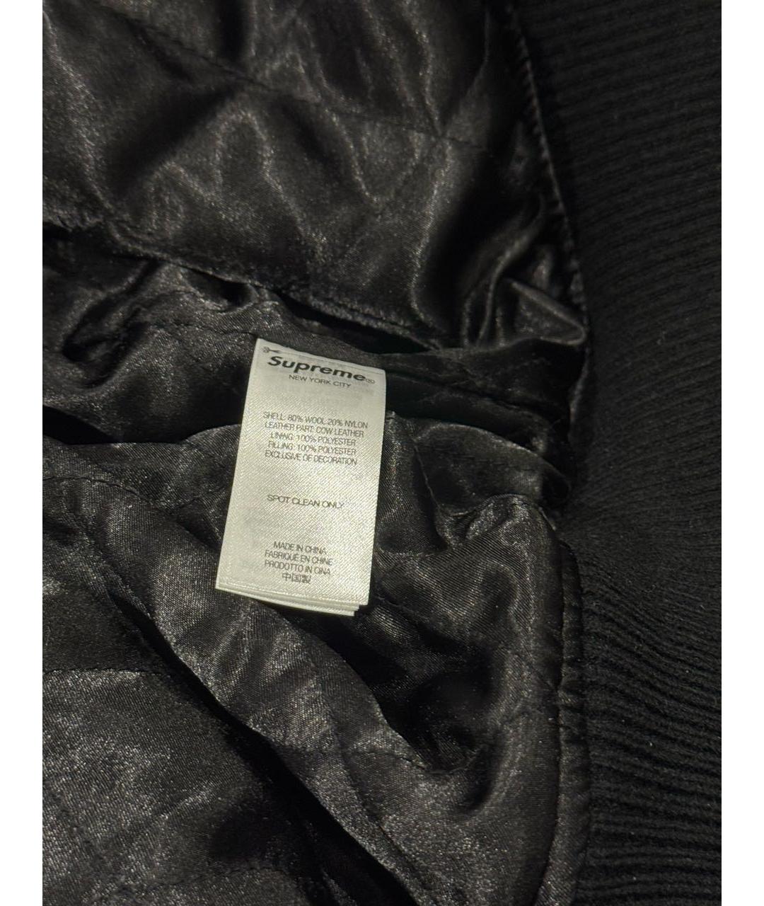 SUPREME Черная шерстяная куртка, фото 5