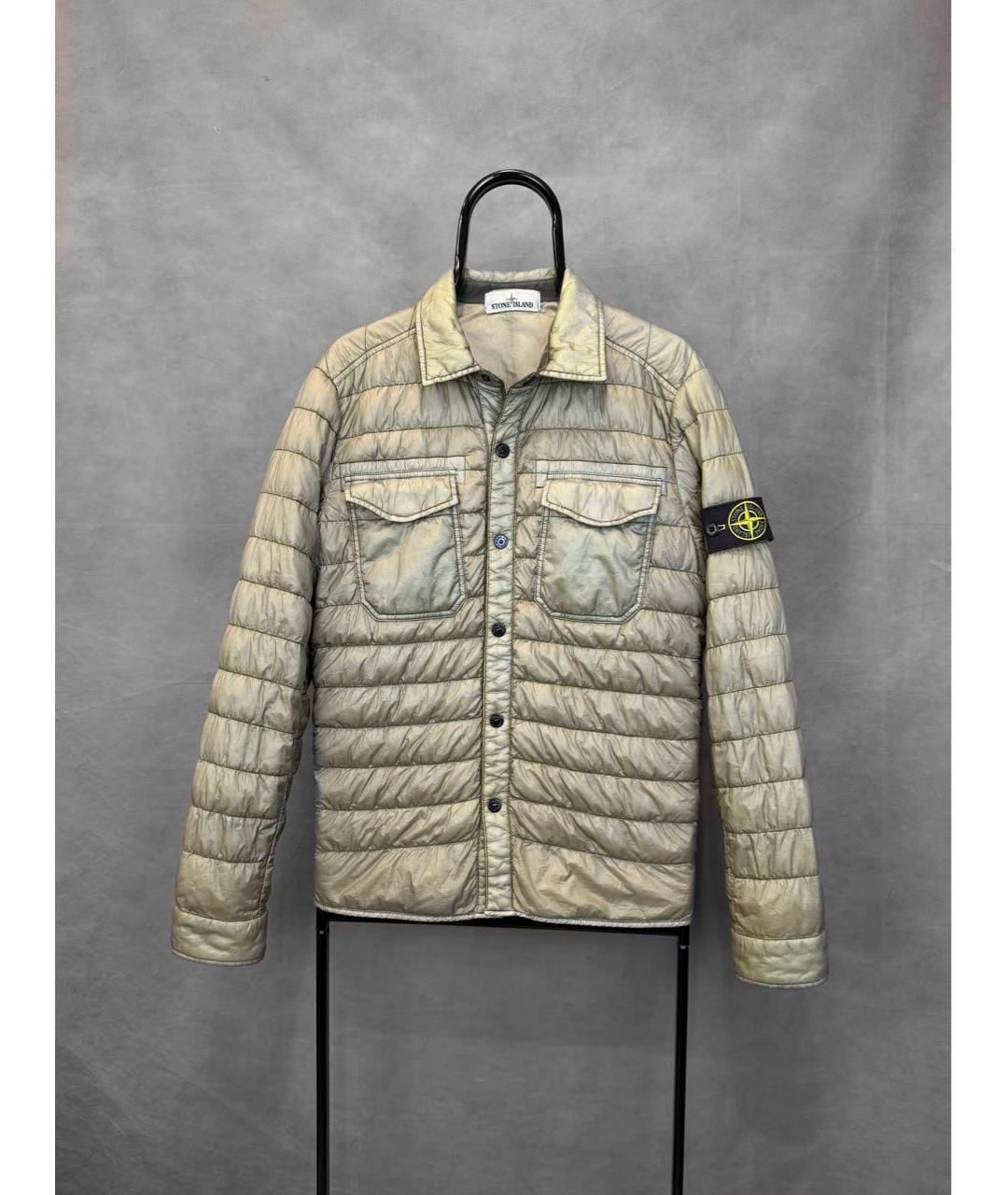 STONE ISLAND Бежевая полиамидовая куртка, фото 8