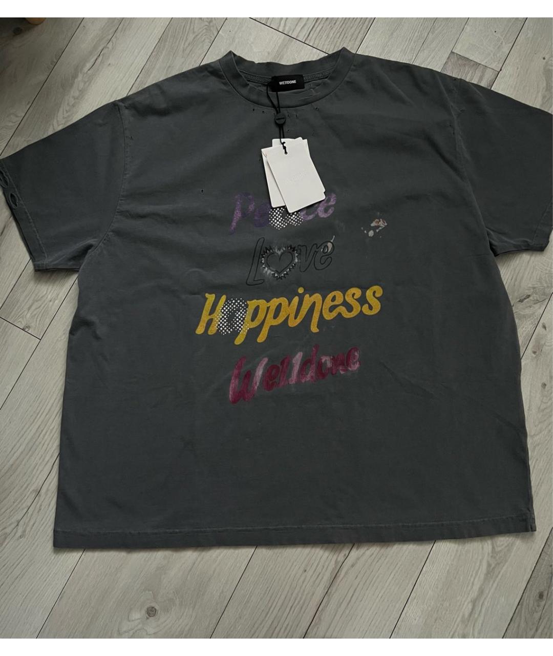 WE11DONE Серая хлопковая футболка, фото 2