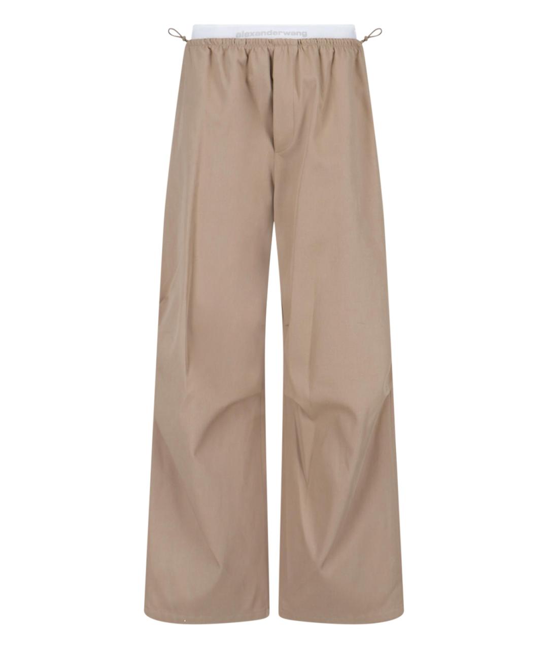 ALEXANDER WANG Бежевые хлопковые брюки широкие, фото 1