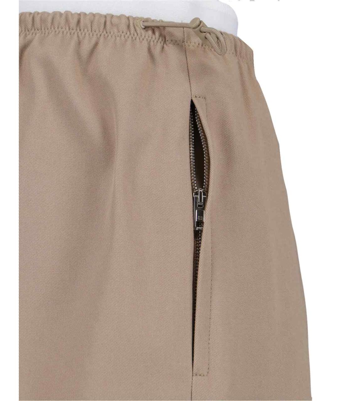 ALEXANDER WANG Бежевые хлопковые брюки широкие, фото 4