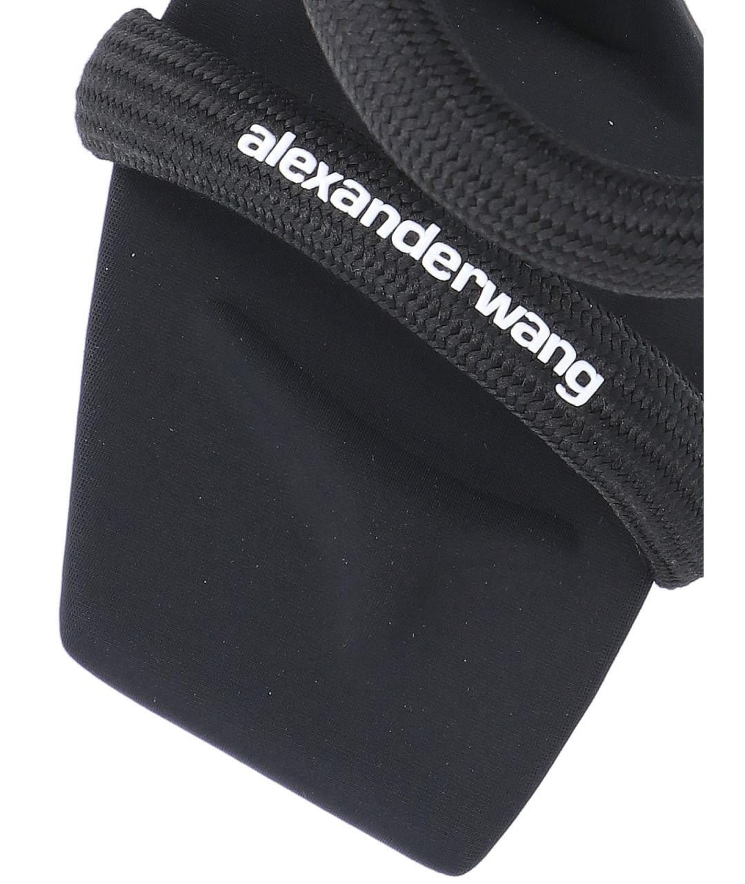 ALEXANDER WANG Черные текстильные босоножки, фото 5