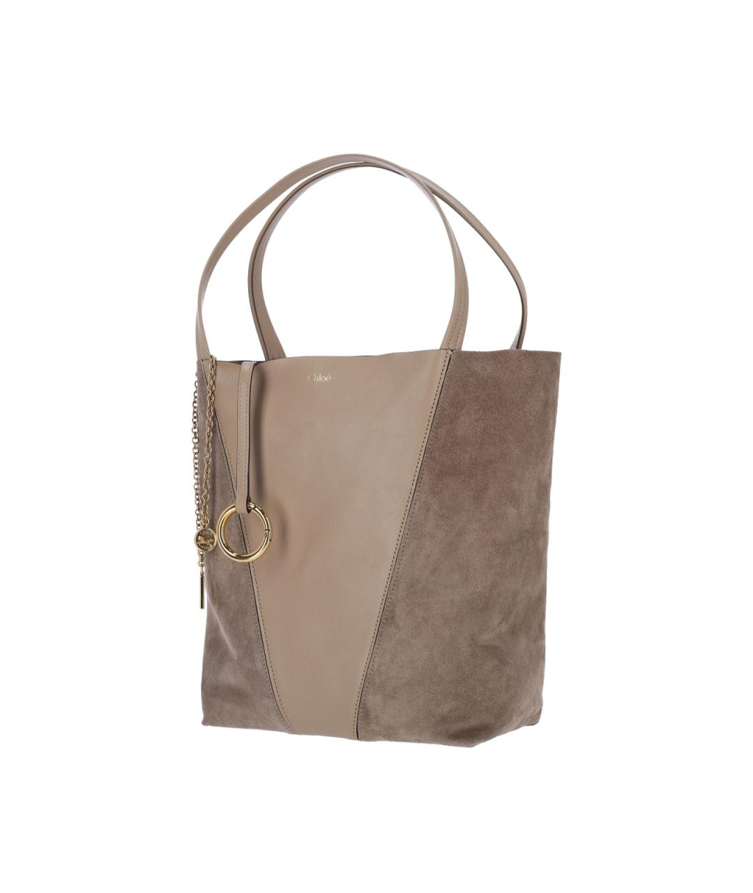 CHLOE Коричневая кожаная сумка тоут, фото 2