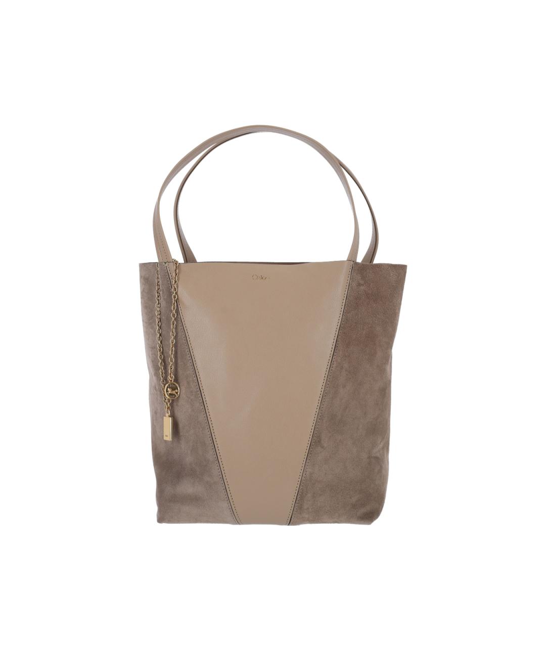 CHLOE Коричневая кожаная сумка тоут, фото 1