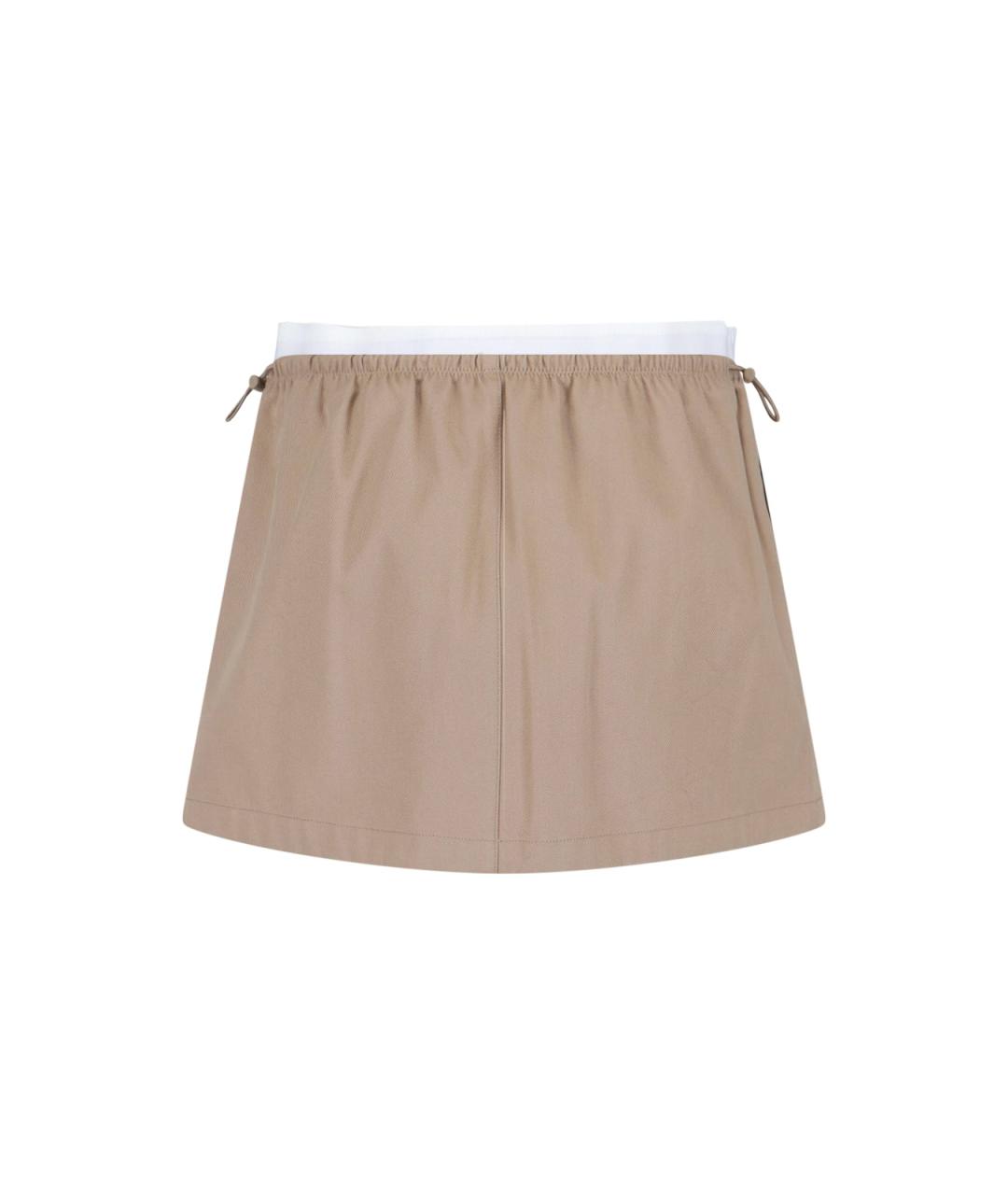 ALEXANDER WANG Бежевая хлопковая юбка мини, фото 2