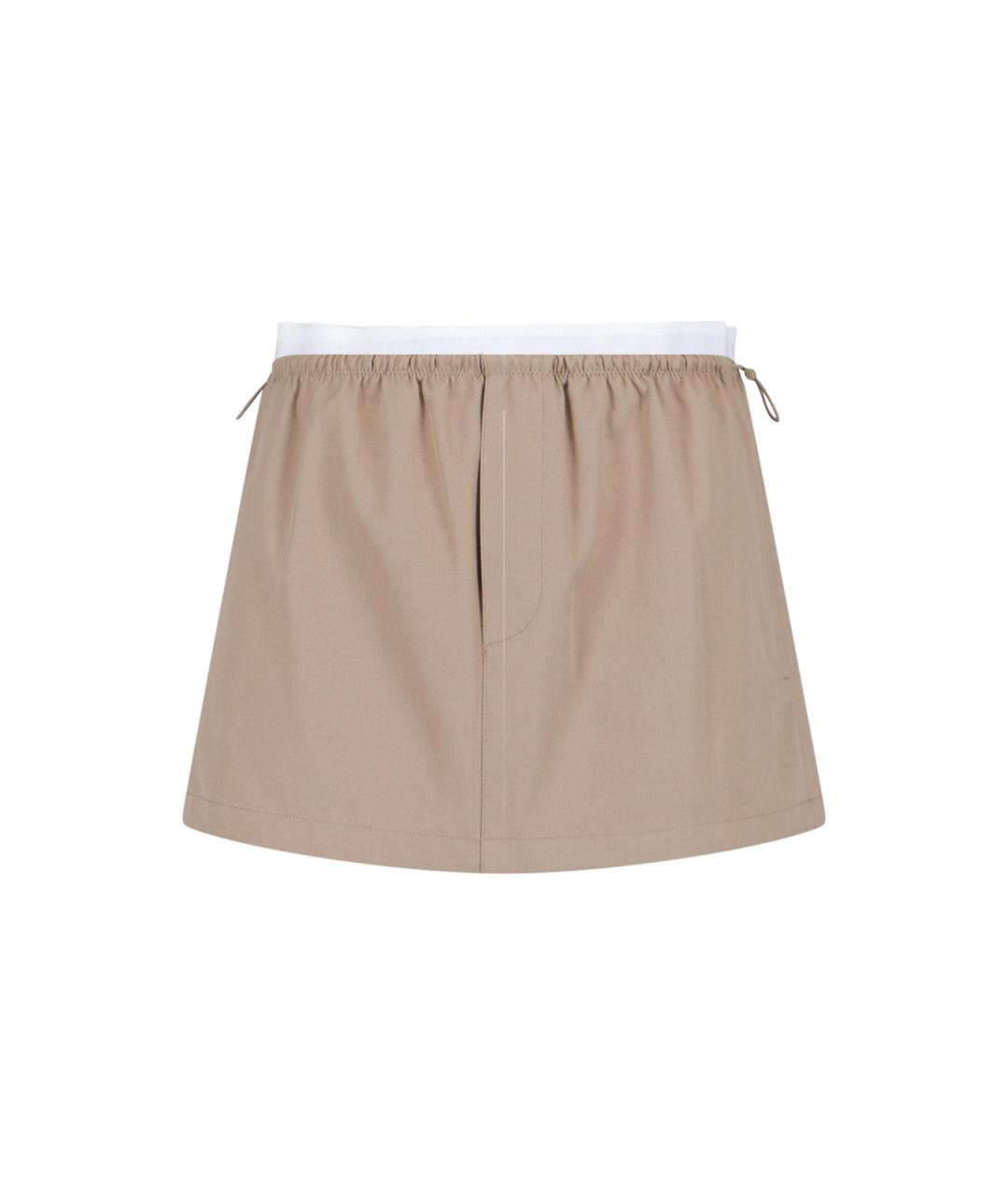 ALEXANDER WANG Бежевая хлопковая юбка мини, фото 1