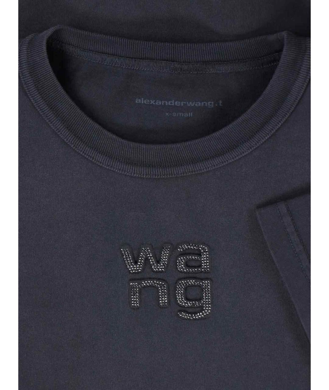 ALEXANDER WANG Черная хлопковая футболка, фото 3