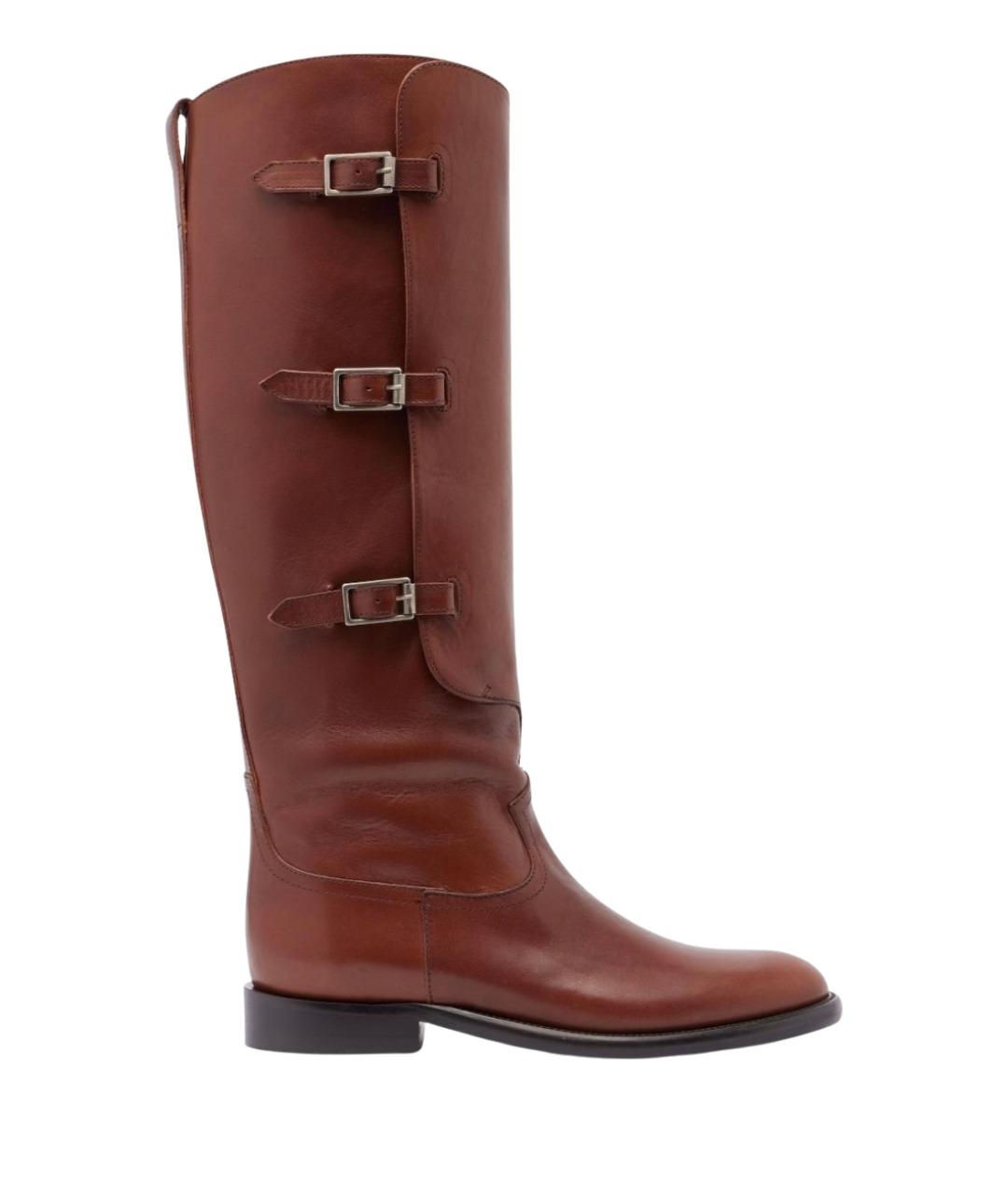 PARIS TEXAS Коричневые кожаные сапоги, фото 1