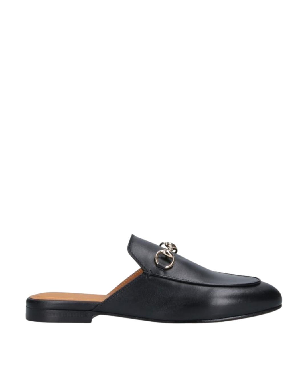 GUCCI Черные кожаные мюли, фото 1