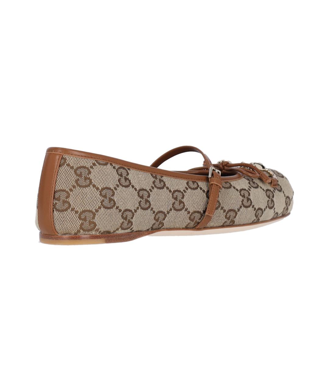 GUCCI Бежевые балетки, фото 4