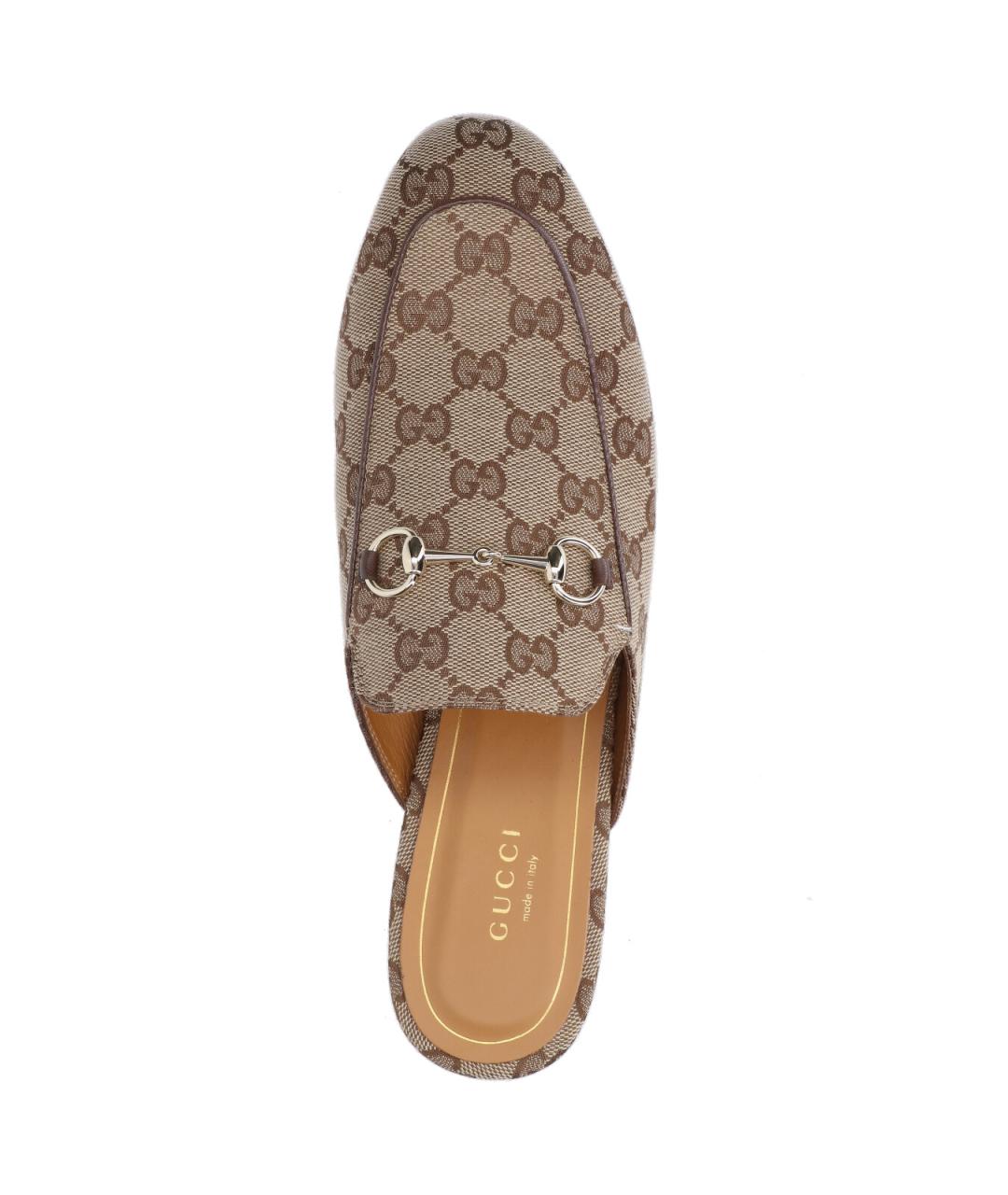 GUCCI Бежевые текстильные мюли, фото 5