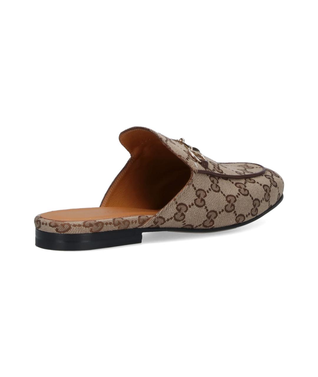 GUCCI Бежевые текстильные мюли, фото 4