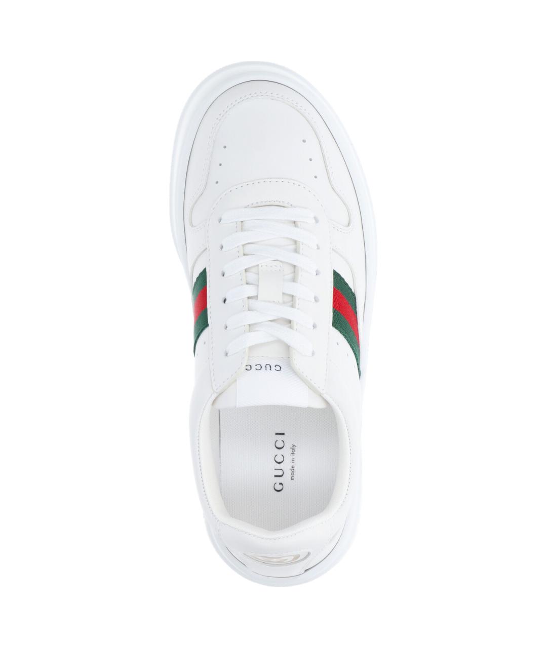 GUCCI Белые кожаные кроссовки, фото 5