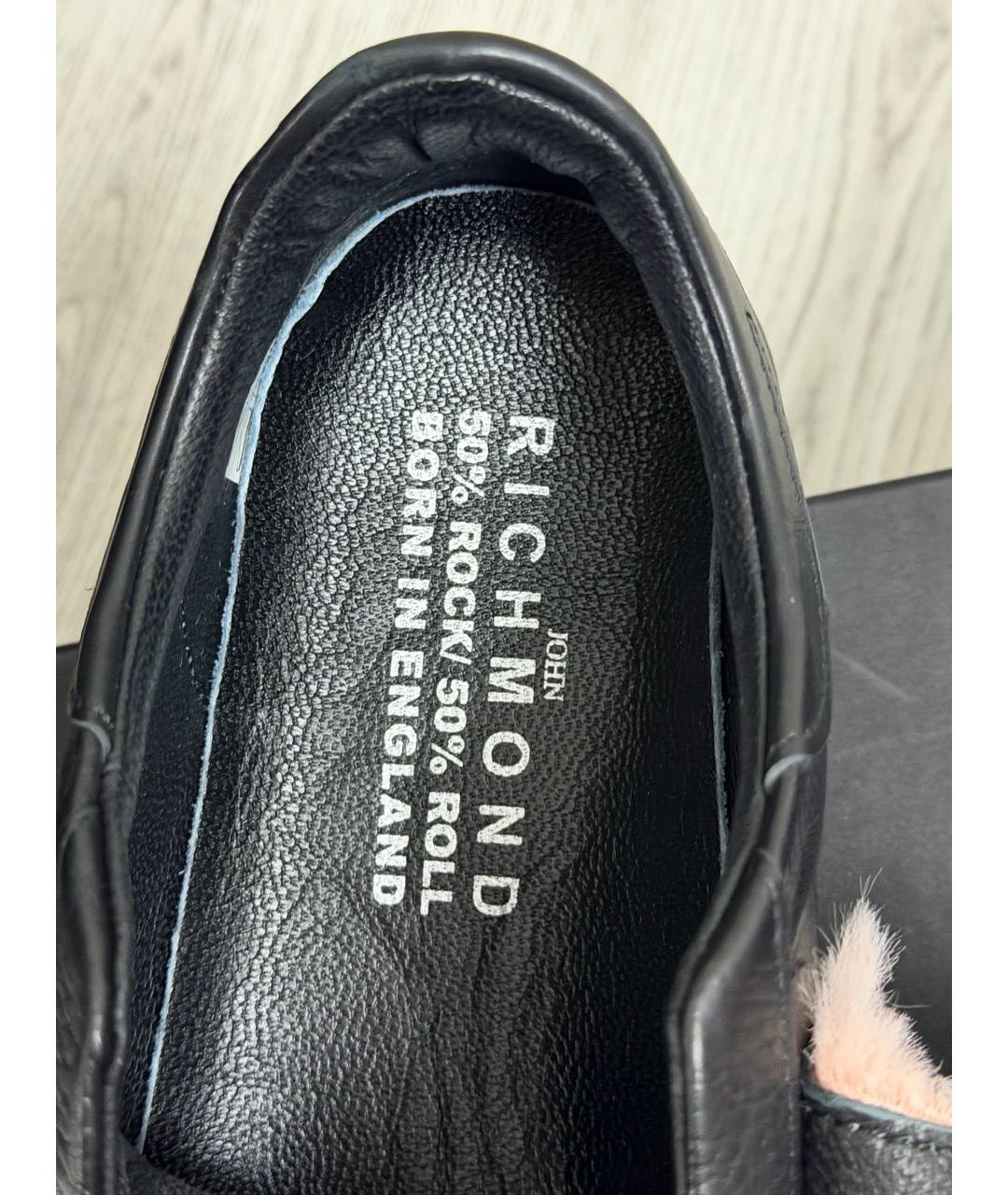 JOHN RICHMOND Черные кожаные кеды, фото 7